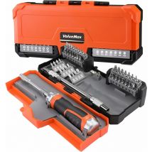 Valuemax - Coffret Tournevis à Cliquet Magnétique 43 Pièces, Tournevis Porte-Embouts à Cliquet Bi-Matière avec 40 Embouts en Cr-V Remplaçables et