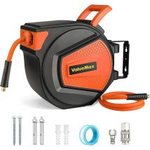 Valuemax - Enrouleur de Tuyau d'Air Comprimé de 20Bar/300PSI, Tuyau 15M, Raccord en Laiton 1/4' bspt, Dévidoir de Tuyau d'Air avec Rétractation