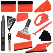 Valuemax - Kit Covering Outils de Film de Voiture 25 Pièces, Covering Outils Teinté pour Fenêtre de Voiture avec Multi Raclette, Cutter et 10 Lames