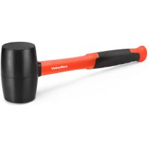 Valuemax - Maillet en Caoutchouc 16oz/450g, Marteau à Tête en Caoutchouc Solide, Manche en Fibre de Verre, Marteau en Caoutchouc avec Poignée Souple,