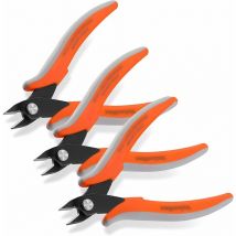 ValueMax Pince Coupante Affleurante, 3 Pinces Coupantes De Précision De 12,7 Cm, Pinces Diagonales Pour l'Électronique, l'Aluminium, Les Bijoux et le
