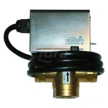 Valvola di zona motorizzata con micro a tre vie per riscaldamento e/o climatizzazione. Comando manuale apre/chiude con leva in metallo. Valvola 3 vie