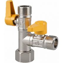 Valve 3 Voies en Laiton 3 Voies Valve de Douche en Laiton Vanne 3 Voie Raccord T,Robinet d'arrêt pour Cuisine ou Salle de Bain