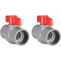 Valve à bille en pvc, valve à bille en plastique (50mm) aesap thsinde 2 pcs- Trimec