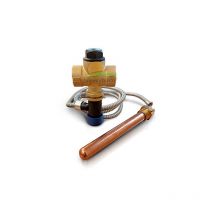 Valve de décharge thermique à double sécurité 3/4'' f pour chaudières à combustible solide, avec raccord capillaire orientable -