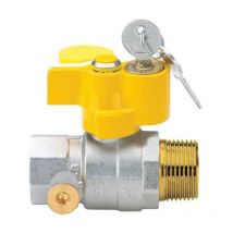 Gas-Kugelhahn mit vollem Anschluss 1 'mf mit Druckhahnschloss und Schlüssel