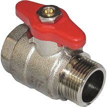 Valvola a sfera con maniglia a galletto a passaggio integrale m/f in ottone da 3/8' , temperatura massima 150° c.