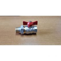 Valvola a sfera dritta ravani 3/4" mF con bocchettone e con farfalla