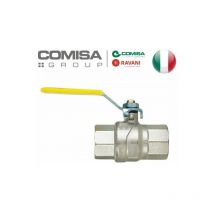 Valvola a sfera gas metano 1/2 ff retta maniglia lunga in alluminio gialla