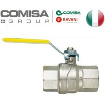 Valvola a sfera gas metano 3/4 ff retta maniglia lunga in alluminio gialla