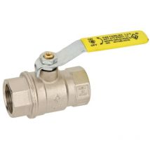 Valvola arresto a sfera in ottone con leva per gas femmina femmina 1' valvosanitaria Bugatti s.p.a.