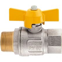 Valvola a sfera per gas maniglia a 't' -- 3/4' mf ---z 2 -- df 206072