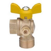 Valvola a sfera per gas passaggio totale a squadra fm con farfalla 1 dn 25