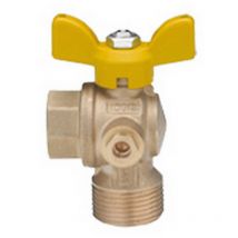 Valvola a sfera per gas passaggio totale a squadra fm con farfalla 3/4' dn 20 RB