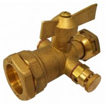 Valvola dosatrice a compressione in ottone 19 x 25 per tubo in polietilene Quick Plomberie