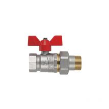 Valvola sfera mf farfalla+bocchettone perfecta FIV ottone nichelato 1/2MF