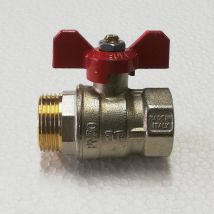 Valvola sfera saracinesca mf leva corta rossa da 1/2''