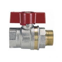 Rubinetto a sfera ottone ghiera mf leva alluminio 15x21