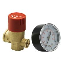 Ivar - Válvula de Seguridad 3 bar Hembra-Hembra 3/4' con Manómetro