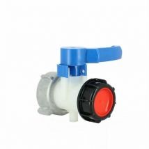 Debuns - Válvula de tanque - Tuerca S75X6 y salida S60X6 - Compatible con Schütz - Acoplamiento rwr y otros accesorios para tanque de recuperación de