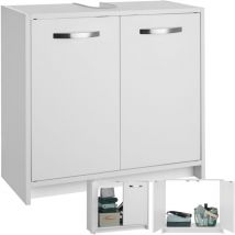 Tectake - Vanity Unit Katalina - spacious sink cabinet, wing doors, 63 x 31 x 55 cm - bathroom vanity unit, Washbasin cabinet, Washstand cabinet white