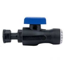 Plasson - Vanne 1/4 tour encliquetable à clapet tekplass pe Ø32 - Femelle écrou-prisonnier 1'' (joint fourni) avec deux prises de purge 1/8'' (purge