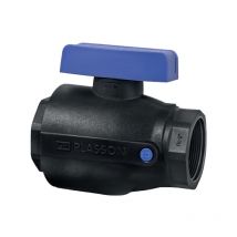 Plasson - Vanne 1/4 tour encliquetable tekplass Femelle-Femelle 1/2'' avec deux prises de purge 1/8'' (purge non fournie)