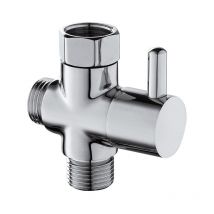 Vanne 3 Voies G1/2' Robinet 3 Voies en Laiton Massif Adaptateur Robinet wc avec Salle ,Chromé