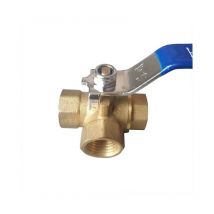 Candyse Vanne à 3 Voies,Vanne Bille Laiton 1/2',Trois Voies En Laiton Adaptateur Valve Connecteur à Billes Macaron