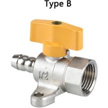 Vanne à bille en cuivre à siège fixe pour gaz fluide avec interrupteur métallique, 1/2'fil femelle à barbeau