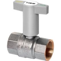 Vanne à bille hs uniduo 1700 2x ff, avec poignée en t iso, gris 1 1/4pouce