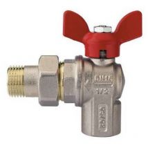 RB - Vanne à boisseau sphérique carrée pour collecteurs avec accélérateur en aluminium rouge