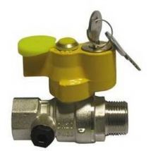 Vanne à boisseau sphérique de gaz mf avec serrure et prise de pression