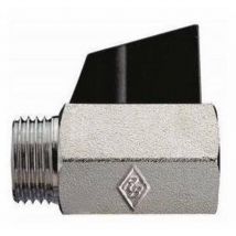 Vanne à boisseau sphérique filetée mf sablée et chromée avec poignée