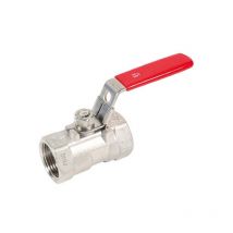 Vanne à sphère INOX monobloc passage réduit FF 3/4" (20/27) - PN40 - poignée rouge - Sferaco