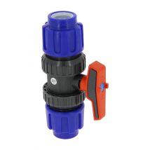 Vanne plastique 1/4 tour compression Ø25