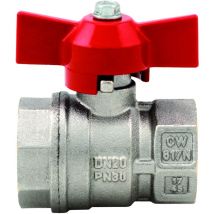 V lvula de esfera - Lat n - h/h - Maneta mariposa roja 20X27