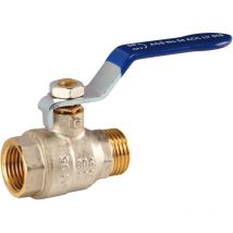 Llave esf rica - Lat n - Macho Hembra - Maneta plana azul 20x27