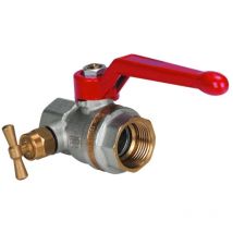 Effebi Spa - Robinet boisseau sphérique laiton bague ff à purge orientable poignee alu 15x21