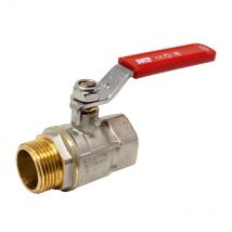 Vanne Bs M-f Laiton Lev.plat Rouge 1/4'