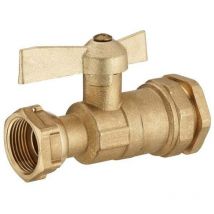 Vanne à compression laiton D.25 pour tube en polyéthylène - Quick Plomberie