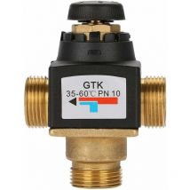 Linghhang - Vanne de mélange thermostatique - Vanne de mélange thermostatique en laiton à filetage mâle DN20 à 3 voies pour chauffe-eau solaire