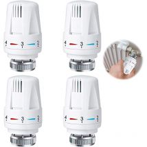 Fitags - Vanne de radiateur thermostatique 4 pièces, vanne de radiateur thermostatique, tête de radiateur thermostatique