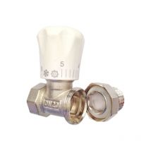 Vanne de Radiateur Thermostatique en Laiton 1/2 Pouces Type Droit DN15 Vanne de RéGulation de TempéRature Automatique Chauffage par le(DN15)