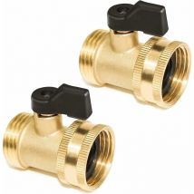 Vanne Laiton 3/4 Vanne à sphère Robinet à tournant Avec manette pour Tuyau d'arrosage,25mm (2 Pièce)