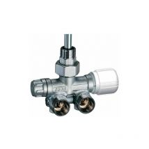 Far Rubinetterie - Vanne mono-bitube thermostatisable équerre gauche chromée avec queue et écrou FAR1437 1/2'