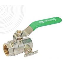 Vanne à sphère nf PN25 Passage Intégral acs Poignée Verte f/f à purge 1/2''(15x21) somatherm