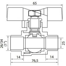 Somatherm - Vanne à sphère nf PN25 Passage Intégral acs Papillon Vert m/m 1(26x34)