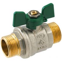 Somatherm - Vanne à sphère nf PN25 Passage Intégral acs Papillon Vert m/m 1/2(15x21)