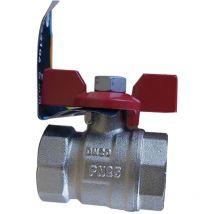 Vanne à sphère PN25 nile acs Manette Papillon rouge Femelle/Femelle 3/4 (20/27) - Arco